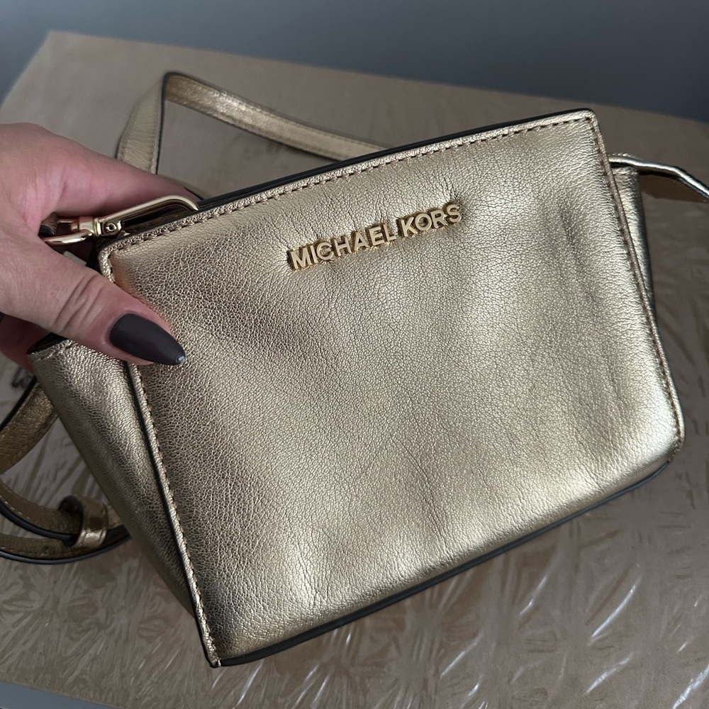 Michael Kors Metallic Gold Crossbody Bag